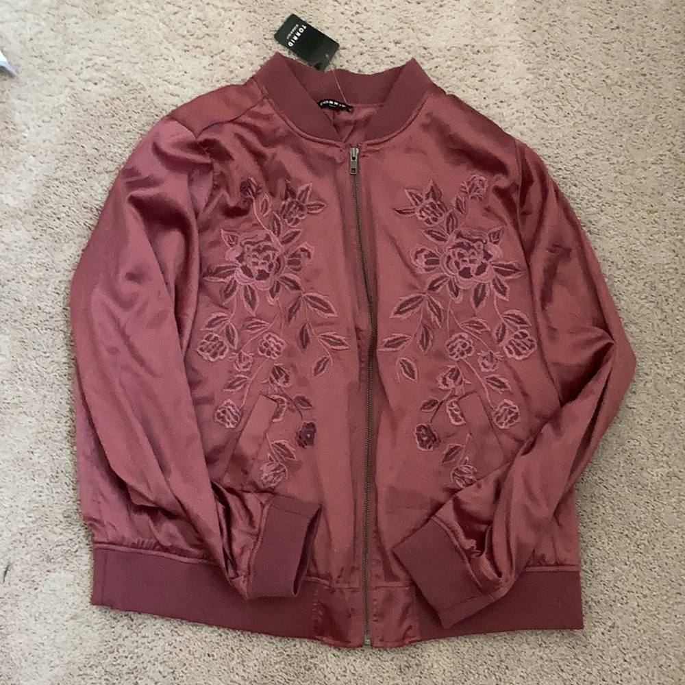 Torrid Mauve satin bomber jacket, NWT $78 Sz2